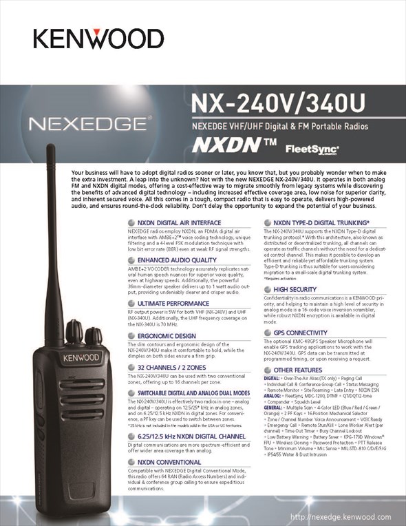 NX-240V/340U SpecSheet